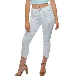 JUNIOR HIGH-RISE DENIM FLOOD WITH UNEVEN HEM